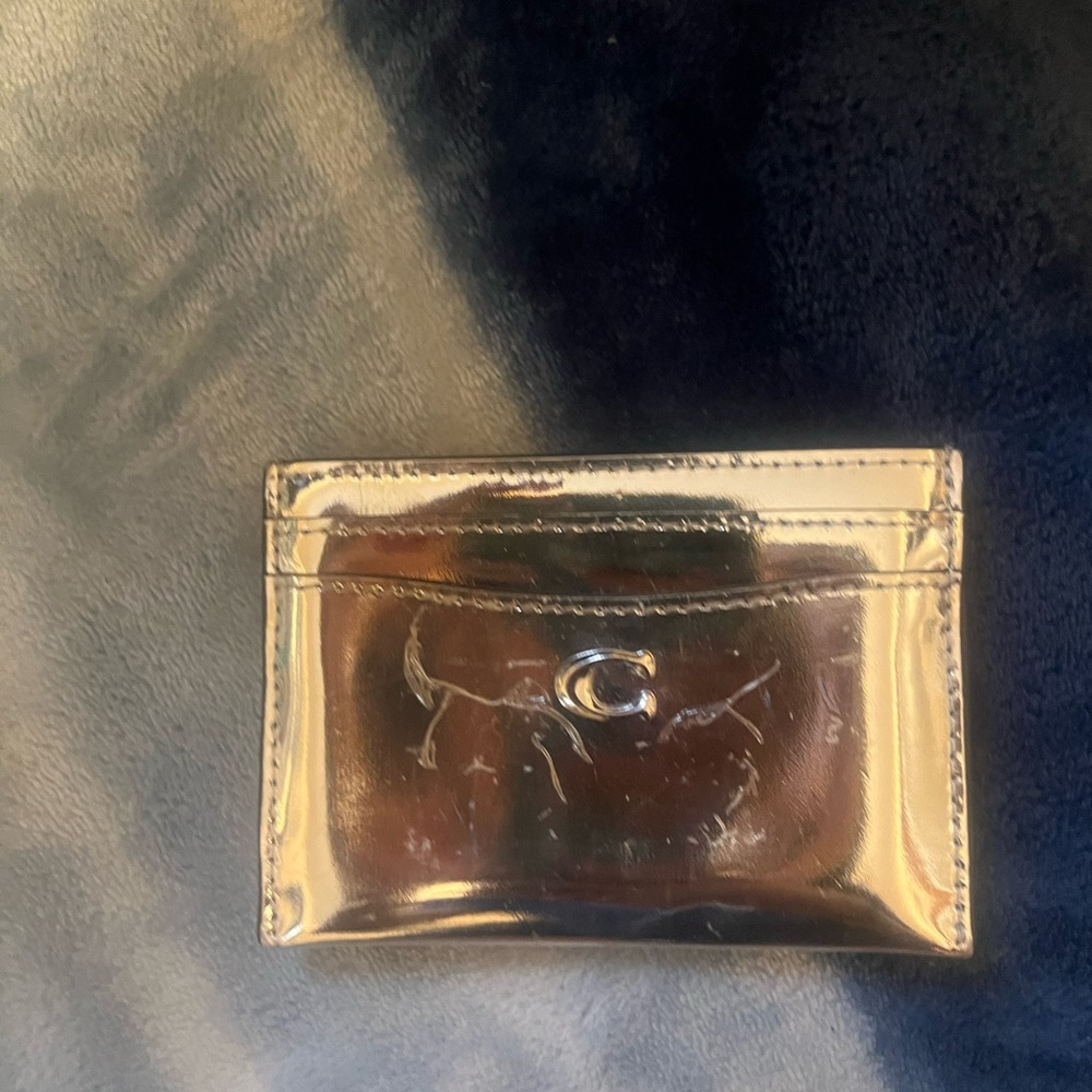 Coach Silver Metallic Card Case